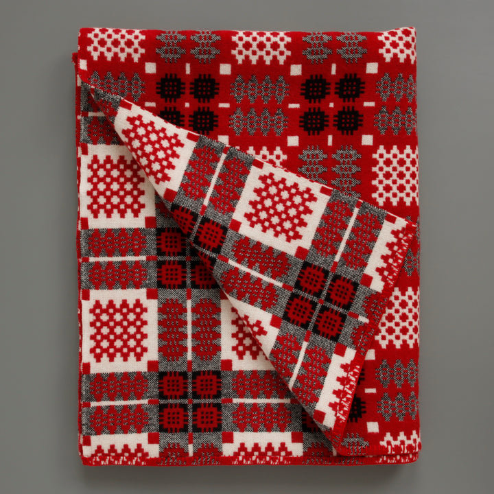 Welsh Tapestry Blanket Red