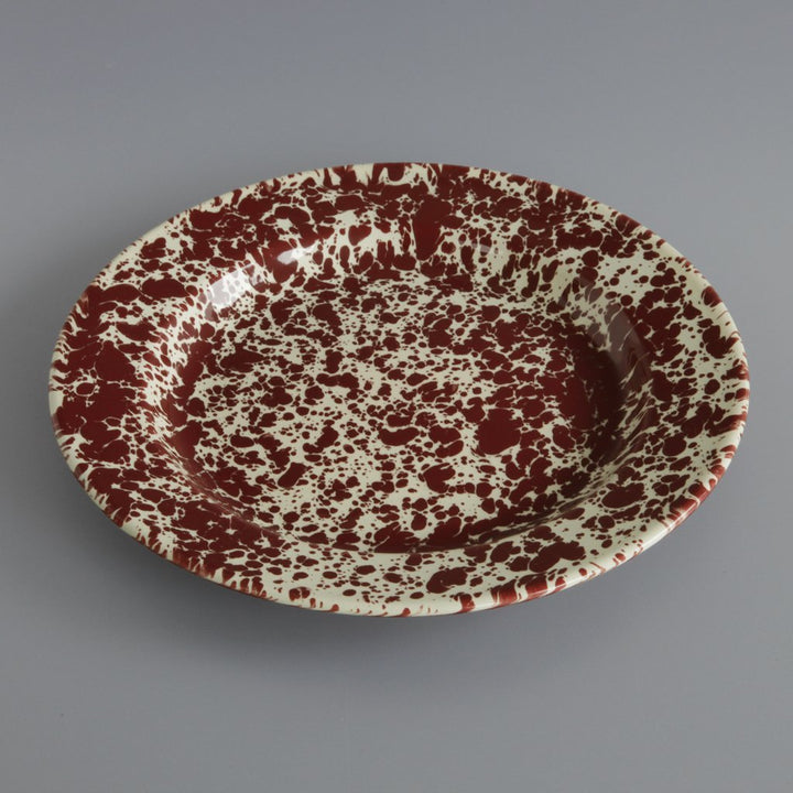 Marbled Enamel Plate Burgundy