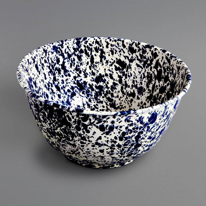 Marbled Enamel Salad Bowl Navy