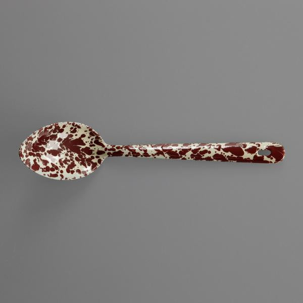 Marbled Enamel Serving Spoon Burgundy